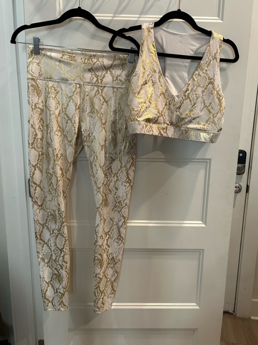 Fabletics Metallic Snakeskin Activewear Set - Large